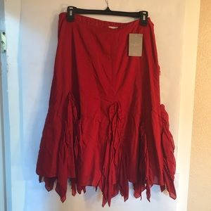 NWT Odille Anthropologie Ruffled Skirt Size 10